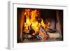 Fireplace or Furnace Invites You with its Cozy Blazing Fire to Warm Up-Kzenon-Framed Photographic Print