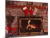 Fireplace with Christmas Stockings-Christine Lowe-Mounted Photographic Print