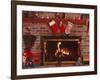 Fireplace with Christmas Stockings-Christine Lowe-Framed Photographic Print