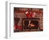 Fireplace with Christmas Stockings-Christine Lowe-Framed Photographic Print