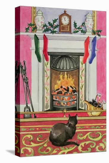 Fireside Scene at Christmas-Lavinia Hamer-Stretched Canvas