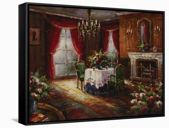 Fireside Supper-Foxwell-Framed Stretched Canvas