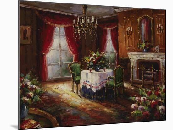 Fireside Supper-Foxwell-Mounted Premium Giclee Print