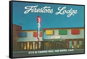 Firestone Lodge Motel-null-Framed Stretched Canvas