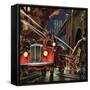 Firetruck at Night, 1943-null-Framed Stretched Canvas