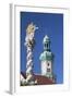 Firewatch Tower and Trinity Column in Main Square, Sopron, Western Transdanubia, Hungary, Europe-Ian Trower-Framed Photographic Print