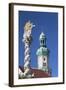 Firewatch Tower and Trinity Column in Main Square, Sopron, Western Transdanubia, Hungary, Europe-Ian Trower-Framed Photographic Print