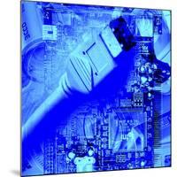 FireWire Cable And PC Motherboard-Christian Darkin-Mounted Photographic Print