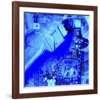 FireWire Cable And PC Motherboard-Christian Darkin-Framed Photographic Print