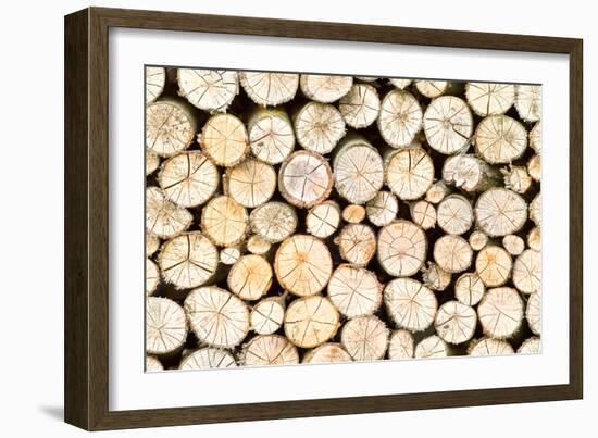 Firewood Free-Standing Stack, Seamless Pattern-Lena_Zajchikova-Framed Photographic Print