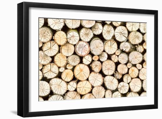 Firewood Free-Standing Stack, Seamless Pattern-Lena_Zajchikova-Framed Photographic Print