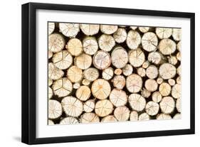 Firewood Free-Standing Stack, Seamless Pattern-Lena_Zajchikova-Framed Photographic Print