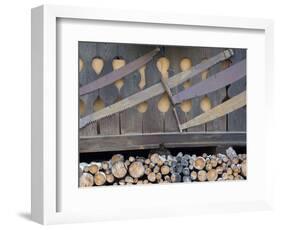 Firewood. Predazzo in valley Val di Fiemme, in the Dolomites Italy.-Martin Zwick-Framed Photographic Print