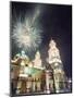 Firework Display Over the Cathedral, Morelia, Michoacan State, Mexico, North America-Christian Kober-Mounted Photographic Print