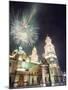 Firework Display Over the Cathedral, Morelia, Michoacan State, Mexico, North America-Christian Kober-Mounted Photographic Print