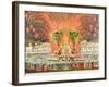 Firework Display, Palace Louis XV, Dedication of the Equestrian Statue of the King, 1763-null-Framed Giclee Print