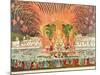 Firework Display, Palace Louis XV, Dedication of the Equestrian Statue of the King, 1763-null-Mounted Giclee Print