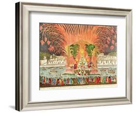 Firework Display, Palace Louis XV, Dedication of the Equestrian Statue of the King, 1763-null-Framed Giclee Print