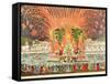 Firework Display, Palace Louis XV, Dedication of the Equestrian Statue of the King, 1763-null-Framed Stretched Canvas