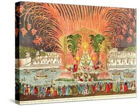 Firework Display, Palace Louis XV, Dedication of the Equestrian Statue of the King, 1763-null-Stretched Canvas