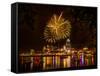 Firework on the River-Nelson Charette-Framed Stretched Canvas