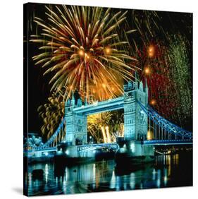 Fireworks above Tower Bridge, London, South England, Great Britain hph15-null-Stretched Canvas