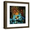 Fireworks above Tower Bridge, London, South England, Great Britain hph15-null-Framed Art Print