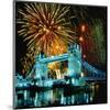 Fireworks above Tower Bridge, London, South England, Great Britain hph15-null-Mounted Art Print