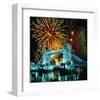 Fireworks above Tower Bridge, London, South England, Great Britain hph15-null-Framed Art Print