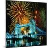 Fireworks above Tower Bridge, London, South England, Great Britain hph15-null-Mounted Art Print