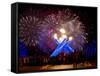 Fireworks after Gretzky Lit the Olympic Cauldron at the Opening Ceremonies of the 2010 Winter Games-null-Framed Stretched Canvas