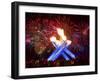 Fireworks after Gretzky Lit the Olympic Cauldron at the Opening Ceremonies of the 2010 Winter Games-null-Framed Photographic Print