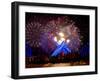 Fireworks after Gretzky Lit the Olympic Cauldron at the Opening Ceremonies of the 2010 Winter Games-null-Framed Photographic Print