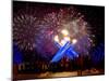 Fireworks after Gretzky Lit the Olympic Cauldron at the Opening Ceremonies of the 2010 Winter Games-null-Mounted Photographic Print