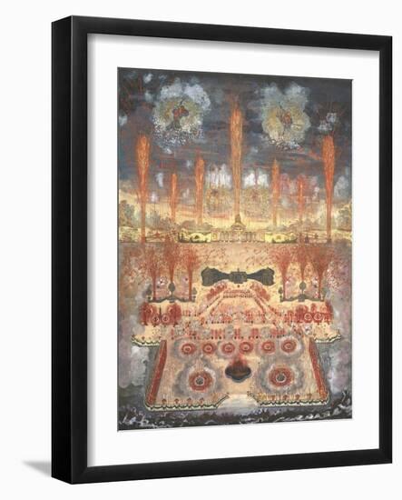 Fireworks and Illumination on Juny 16, 1744 in Moscow, Mid of the 18th C-null-Framed Giclee Print