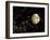 Fireworks are Seen in Front of the Moon During the 5th World Meeting of Families in Valencia, Spain-null-Framed Photographic Print