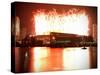 Fireworks are Seen over the BC Place after the Opening Ceremony for the Vancouver 2010 Olympics-null-Stretched Canvas