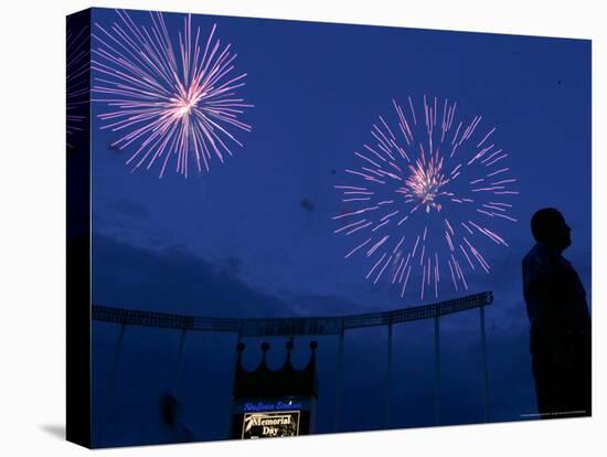 Fireworks at Kauffman Stadium, Kansas City, Missouri-Charlie Riedel-Stretched Canvas