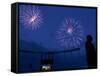 Fireworks at Kauffman Stadium, Kansas City, Missouri-Charlie Riedel-Framed Stretched Canvas