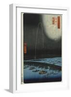 Fireworks at Ryogoku', from the Series, 'One Hundred Famous Views of Edo'-Hashiguchi Goyo-Framed Giclee Print