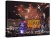 Fireworks at the Brandenburg Gate in Berlin, Germany Commemorating the Fall of the Berlin Wall-null-Stretched Canvas
