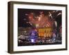 Fireworks at the Brandenburg Gate in Berlin, Germany Commemorating the Fall of the Berlin Wall-null-Framed Photographic Print