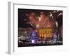 Fireworks at the Brandenburg Gate in Berlin, Germany Commemorating the Fall of the Berlin Wall-null-Framed Photographic Print