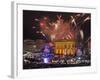 Fireworks at the Brandenburg Gate in Berlin, Germany Commemorating the Fall of the Berlin Wall-null-Framed Photographic Print