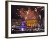 Fireworks at the Brandenburg Gate in Berlin, Germany Commemorating the Fall of the Berlin Wall-null-Framed Photographic Print