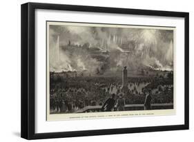 Fireworks at the Crystal Palace, a View of the Gardens from One of the Terraces-null-Framed Giclee Print