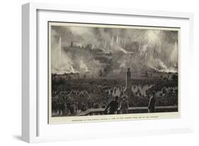 Fireworks at the Crystal Palace, a View of the Gardens from One of the Terraces-null-Framed Giclee Print