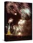 Fireworks Burst Around the Statue of Liberty-null-Stretched Canvas