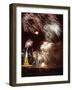 Fireworks Burst Around the Statue of Liberty-null-Framed Photographic Print