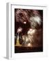 Fireworks Burst Around the Statue of Liberty-null-Framed Photographic Print